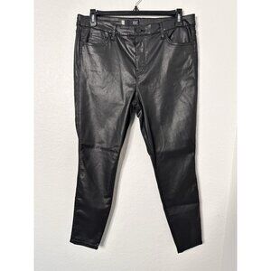 Kut From The Kloth Pants Womens 16 Black Donna High Rise Skinny Faux Leather